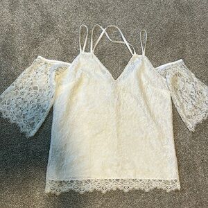 Bar lll, White, lace, lined top